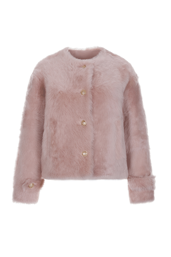 [헤이에스fur_2022] Pink Baby Cashmere Shearling jacket