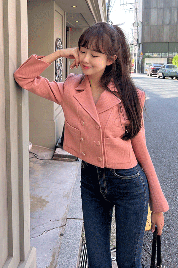 [도산쇼룸pick❤️] Kate Virgin Wool tweed jk(Pink)[2주이상소요]
